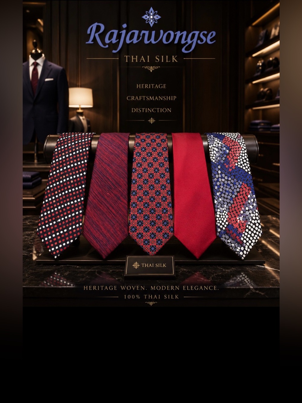 Rajawongse Clothier Bangkok- Thai Silk Ties NWOT